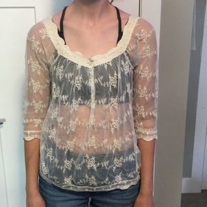 Lace white blouse